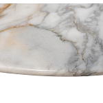 Столик журнальный с круглой мраморной столешницей на трех опорах Marble Stone Drawing варинант исполнения - 4 | Loft Concept в Казани