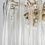 Люстра подвесная круглая в виде ветвей деревьев бронзового цвета с прозрачными подвесками-каплями Droplet Chandelier варинант исполнения - 5 | Loft Concept в Казани