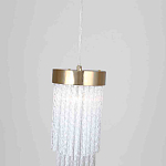 Подвесной светильник с прозрачными стеклянными подвесками и металлическим основанием Nembus варинант исполнения - 2 | Loft Concept в Казани