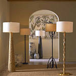 Торшер с фактурным массивным корпусом и тканевым цилиндрическим абажуром Textured Monolith варинант исполнения - 5 | Loft Concept в Казани