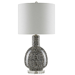 Настольная лампа с корпусом в форме амфоры и тканевым абажуром Warmth of Light варинант исполнения - 3 | Loft Concept в Казани