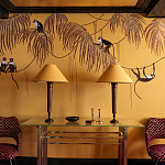 Обои с вышивкой ручной работы Étienne Original colourway on wool sateen варинант исполнения - 4 | Loft Concept в Казани