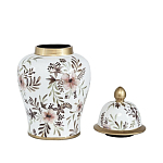 Ваза с нежным цветочным узором в пастельных тонах и крышкой с золотым акцентом Chinoiserie Ceramics варинант исполнения - 2 | Loft Concept в Казани