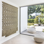 Панно на стену плетеное Макраме бежевый цвет  варинант исполнения - 6 | Loft Concept в Казани