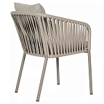 Стул серо-бежевый с декоративным плетением на спинке и подлокотниках Chair Weave варинант исполнения - 3 | Loft Concept в Казани