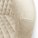 Барный стул со спинкой и подлокотниками на 4-х деревянных ножках Кремовый Велюр Ava Charm варинант исполнения - 4 | Loft Concept в Казани