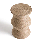 Приставной стол с отделкой из джута Juti D30 см варинант исполнения - 3 | Loft Concept в Казани