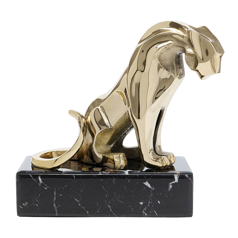 Декоративная фигура Golden Lion Черный Мрамор Nero Глянцевое золото в Казани | Loft Concept 