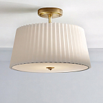 Потолочный светильник с белым плиссированным абажуром Ganglion варинант исполнения - 2 | Loft Concept в Казани