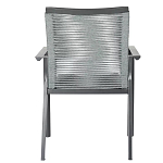 Стул темно-серый с высокой плетеной спинкой и сиденьем Braided Strength варинант исполнения - 4 | Loft Concept в Казани