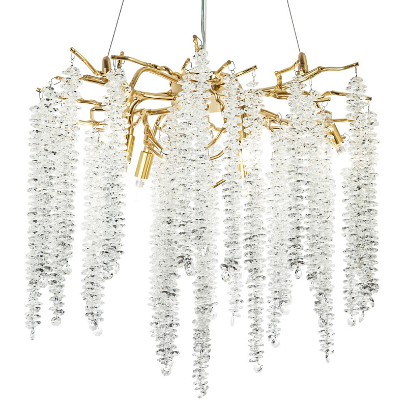 Люстра с декором в виде ветвей с хрустальными подвесками Fairytree Gold Crystal Chandelier 6 Золотой Прозрачное Стекло Люстра с декором в виде ветвей с хрустальными подвесками Fairytree Gold Crystal Chandelier 6 Золотой Прозрачное Стекло в Казани | Loft Concept