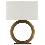 Настольная лампа с корпусом в форме кольца и прямоугольным абажуром French Ring варинант исполнения - 5 | Loft Concept в Казани