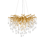 Люстра подвесная с прозрачными стеклянными подвесками в форме капель Диаметр 60 см Droplet Chandelier варинант исполнения - 6 | Loft Concept в Казани