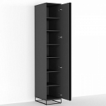 Шкаф-пенал с зеркальной дверцей и фасадом цвета графит Strict Lines варинант исполнения - 3 | Loft Concept в Казани