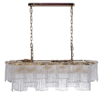 Люстра подвесная прямоугольная из рифленого стекла Fluted Glass Chandelier варинант исполнения - 2 | Loft Concept в Казани