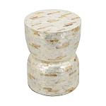 Приставной столик с мозаичным рисунком из раковин устриц Bone Inlay варинант исполнения - 4 | Loft Concept в Казани