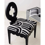 Дизайнерский стул с круглой деревянной спинкой Black and White Clover варинант исполнения - 7 | Loft Concept в Казани