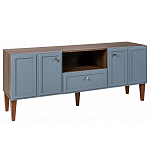 ТВ-тумба серая из массива бука с 2-мя дверками и ящиком Wenge Light варинант исполнения - 1 | Loft Concept в Казани