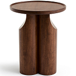 Круглый приставной стол из массива ореха Balu Wooden Side Table варинант исполнения - 2 | Loft Concept в Казани