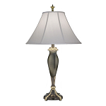 Настольная лампа с белым тканевым абажуром в форме колокола Stiffel варинант исполнения - 1 | Loft Concept в Казани