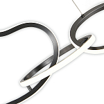 Люстра подвесная  5-ю асимметричными кольцами черного цвета Ring Horizontal варинант исполнения - 2 | Loft Concept в Казани