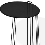 Стол журнальный круглый с серой столешницей из стекла на 4-х черных ножках Gray and Gold Marble варинант исполнения - 3 | Loft Concept в Казани