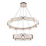 Люстра с 2-мя кольцами с текстурным природным рисунком IceFlame варинант исполнения - 8 | Loft Concept в Казани