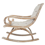 Кресло-качалка с мягкой обивкой из льна Ella Armchair beige варинант исполнения - 2 | Loft Concept в Казани