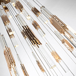 Люстра с прямоугольными плафонами из хрусталя Esme Rectangular Crystal Gold Chandelier варинант исполнения - 3 | Loft Concept в Казани