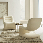 Кресло изогнутое с обивкой из ткани букле Smooth Bend Boucle Chair варинант исполнения - 7 | Loft Concept в Казани