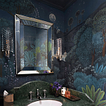 Обои ручная роспись Phuljhari Original colourway on Empire Blue dyed silk варинант исполнения - 1 | Loft Concept в Казани