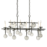 Люстра подвесная с 8-ю лампами и стеклянными круглыми подвесками Currey & Company варинант исполнения - 1 | Loft Concept в Казани