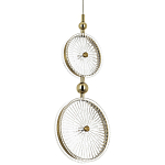 Подвесной светильник с круглым плафоном из рельефного стекла Peony Glass Brass Hanging Lamp варинант исполнения - 1 | Loft Concept в Казани