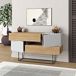 Комод c 2-мя белыми дверцами и 2-мя выдвижными ящиками цвета древесины EROS CONSOLE OAK WHITE варинант исполнения - 2 | Loft Concept в Казани