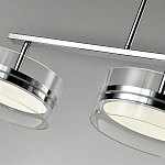 Люстра светодиодная с 4-мя круглыми прозрачными плафонами цилиндрической формы из акрила и стекла с пультом для регулировки света Glass Lamp Chromium варинант исполнения - 3 | Loft Concept в Казани