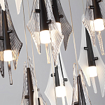 Люстра каскадная с 12-ю рельефными прозрачными плафонами Glass Pod  варинант исполнения - 6 | Loft Concept в Казани