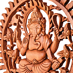 Панно из дерева круглое Ганеша Panel With Animals варинант исполнения - 2 | Loft Concept в Казани