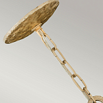 Люстра подвесная с широким белым текстильным абажуром и вертикальными декоративными элементами Hinkley варинант исполнения - 3 | Loft Concept в Казани