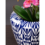 Кашпо с орнаментом в сочетании белого и синего цвета Artistic Flowerpot варинант исполнения - 2 | Loft Concept в Казани