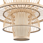Подвесной светильник фигурный из деревянных прутьев с плафоном из натуральной ткани Light Inside the Cell варинант исполнения - 5 | Loft Concept в Казани