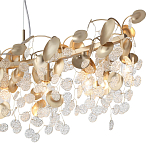 Люстра линейная с подвесками в форме монеток и золотистыми круглыми элементами из металла в виде лепестков FAIRYTREE Light варинант исполнения - 5 | Loft Concept в Казани