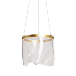 Подвесной светильник цилиндрической формы с прозрачным волнистым плафоном Wave Line варинант исполнения - 1 | Loft Concept в Казани