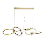 Люстра подвесная с 5-ю асимметричными кольцами и декоративными элементами в виде кристаллов Ring Horizontal варинант исполнения - 1 | Loft Concept в Казани