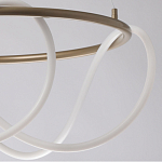 Люстра подвесная круглая золотого цвета с белыми изогнутыми световыми линиями Luke Lampco Tracer Lamp варинант исполнения - 4 | Loft Concept в Казани