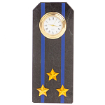 Часы погон подарочные настольные Авиация ВМФ из натурального камня Змеевик Military Clock варинант исполнения - 13 | Loft Concept в Казани