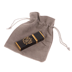 Флешка на 16 гб с декоративной металлической вставкой Герба РФ из натурального камня Обсидиан Черный Stone Flash Drive варинант исполнения - 4 | Loft Concept в Казани