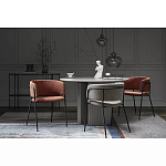 Стул полукруглый мягкий с буклированной обивкой Chair with Boucle Upholstery варинант исполнения - 1 | Loft Concept в Казани