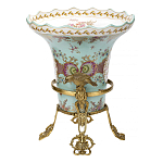 Ваза из голубого фарфора с рисунком птиц и цветов и декоративными элементами Blue Garden варинант исполнения - 2 | Loft Concept в Казани