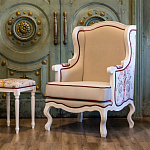 Кресло из массива бука бежевое с растительным орнаментом Raffael Beige Floral Armchair варинант исполнения - 10 | Loft Concept в Казани