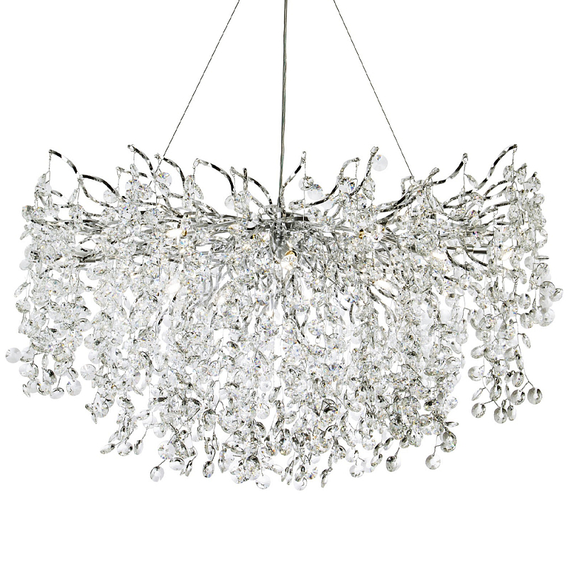 Люстра с хрустальными подвесками на металлических ветках Fairytree Light Silver Chandelier 18 Серебряный Прозрачное Стекло Люстра с хрустальными подвесками на металлических ветках Fairytree Light Silver Chandelier 18 Серебряный Прозрачное Стекло в Казани | Loft Concept